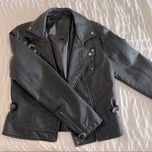 Black faux leather jacket